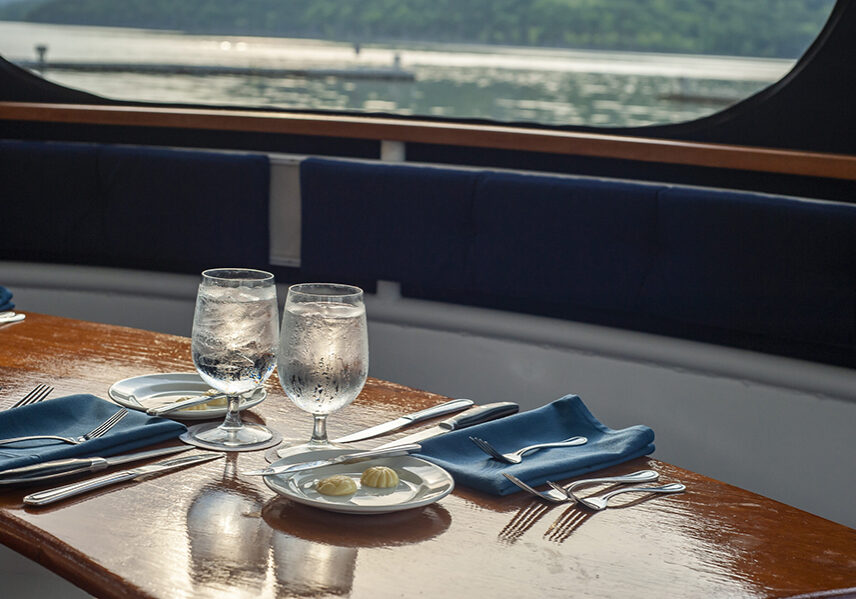a table spot set aboard the lady liberty