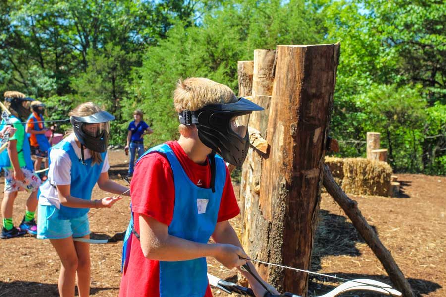 Kids playingi Archery Tag at Big Cedar