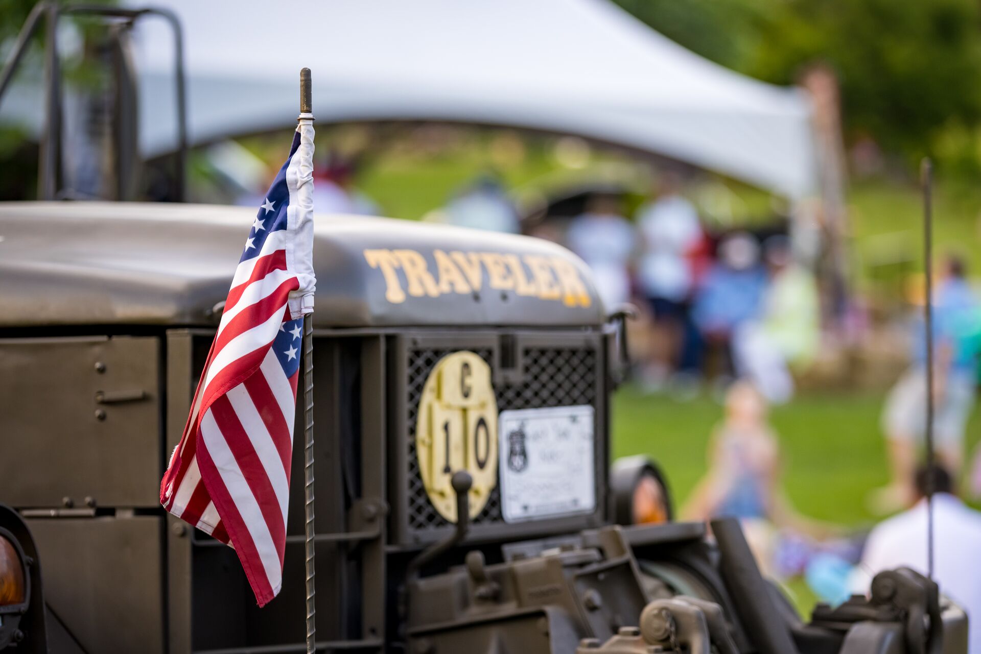 flag and truck at big cedar lodge