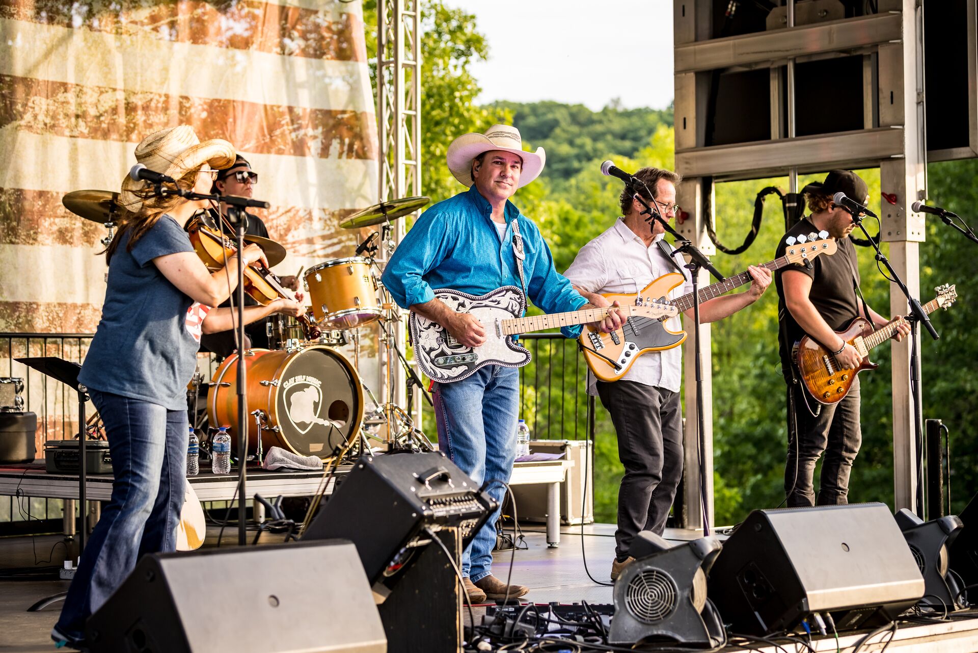 the clay self band performs during the memorial day picnic at big cedar lodge