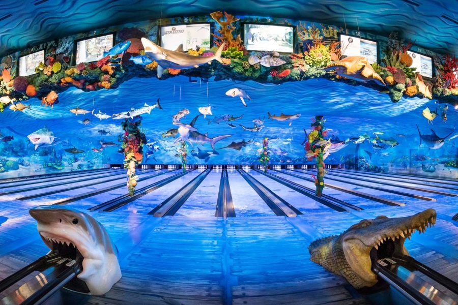 Fun Mountain underwater-themed bowling alley at Big Cedar Fun Mountain underwater-themed bowling alley at Big Cedar