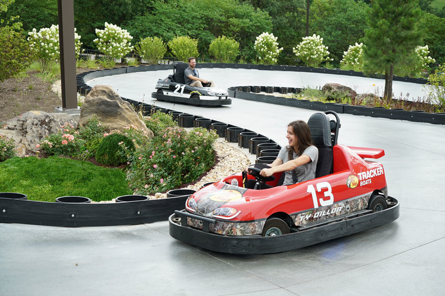 Fun Mountain go karts at Big Cedar Fun Mountain go-karts for the kid in all of us at Big Cedar where adults can drive the Nascar-inspired track.