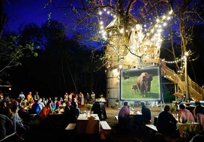 Dogwood Canyon Nature Park Outdoor Movie at Big Cedar Group getaway venue for outdoor movie and picnic at Dogwood Canyon Nature Park at Big Cedar