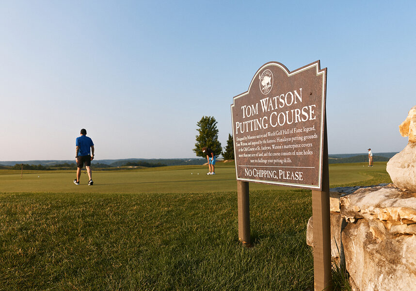 tom watson putting course sign