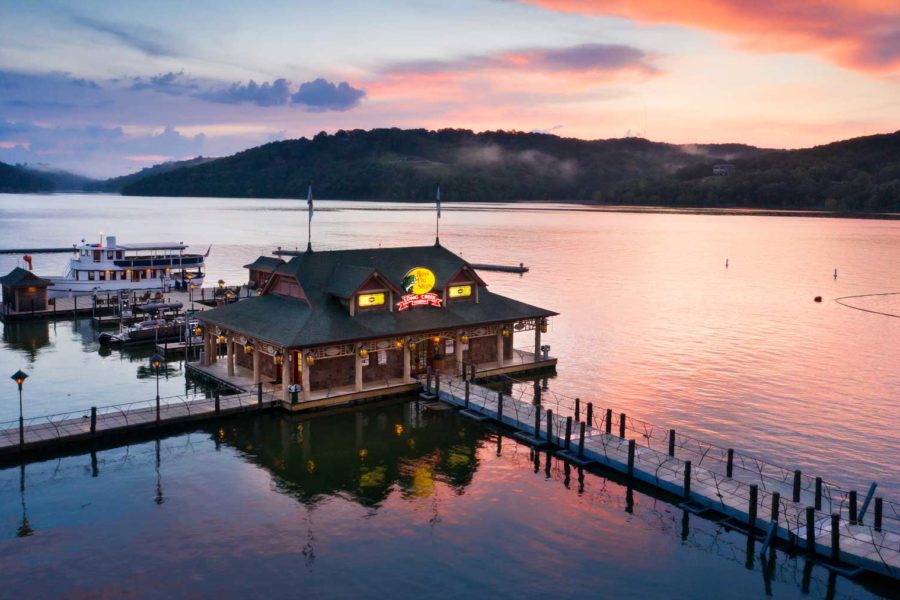Long Creek Marina Sunset Bass Pro Shops Long Creek Marina set on Table Rock Lake at sunset