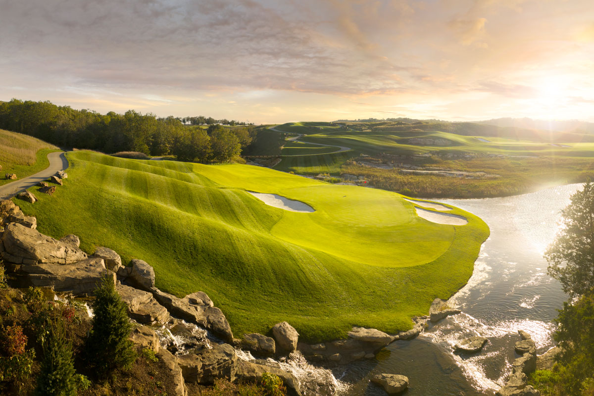 Set among the majestic Ozark Mountains near the Big Cedar Lodge, Payne’s Valley is the first public TGR Design golf course in the United States. Sprawling, wide fairways  showcase playability, while also allowing strategic angles and shot values to be emphasized to challenge experienced players. The green surrounds are designed to promote creativity and a variety of recovery options, while the fairway rough will be maintained to low heights of cut to further promote a fun, enjoyable golf experience.