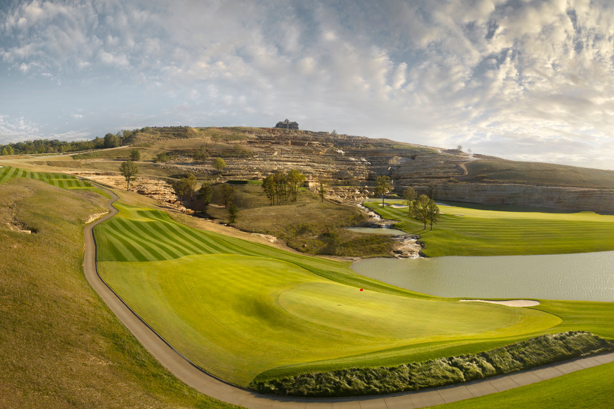 Set among the majestic Ozark Mountains near the Big Cedar Lodge, Payne’s Valley is the first public TGR Design golf course in the United States. Sprawling, wide fairways  showcase playability, while also allowing strategic angles and shot values to be emphasized to challenge experienced players. The green surrounds are designed to promote creativity and a variety of recovery options, while the fairway rough will be maintained to low heights of cut to further promote a fun, enjoyable golf experience.